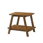 Mid-Century Modern Wood Shelf End Table, Walnut Finish
