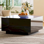 LED Coffee Table with Frosted Tempered Glass Top