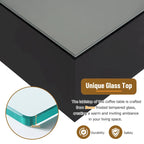 LED Coffee Table with Frosted Tempered Glass Top