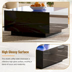 LED Coffee Table with Frosted Tempered Glass Top