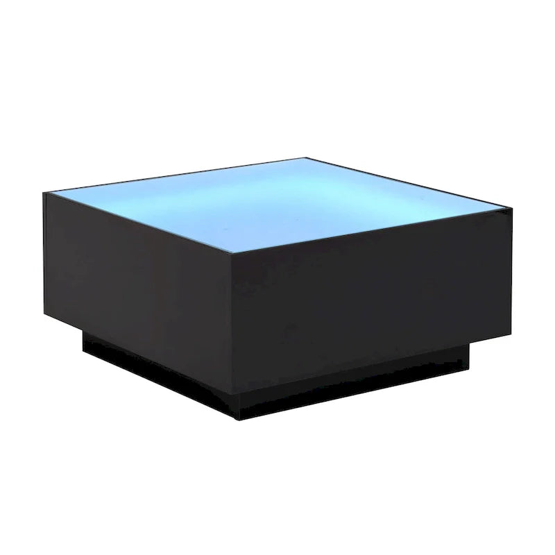 LED Coffee Table with Frosted Tempered Glass Top