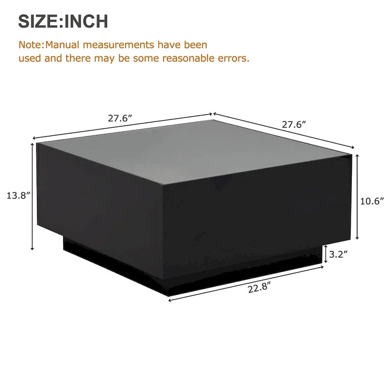 LED Coffee Table with Frosted Tempered Glass Top