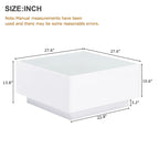 LED Coffee Table with Frosted Tempered Glass Top