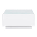 LED Coffee Table with Frosted Tempered Glass Top