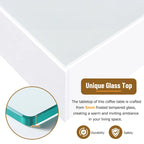 LED Coffee Table with Frosted Tempered Glass Top