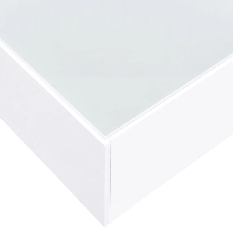 LED Coffee Table with Frosted Tempered Glass Top