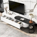 Extendable TV Stand with 3 Drawers and Metal Adjustable Legs (Fits TVs up to 75 Inches)