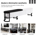 Extendable TV Stand with 3 Drawers and Metal Adjustable Legs (Fits TVs up to 75 Inches)