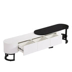 Extendable TV Stand with 3 Drawers and Metal Adjustable Legs (Fits TVs up to 75 Inches)