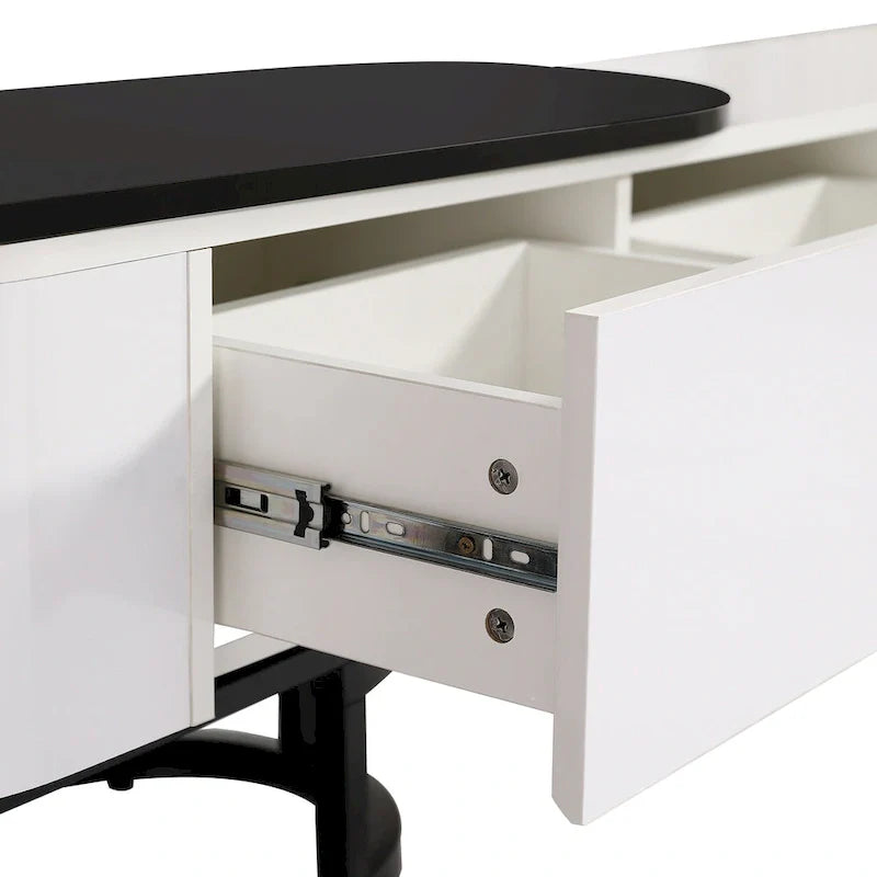 Extendable TV Stand with 3 Drawers and Metal Adjustable Legs (Fits TVs up to 75 Inches)