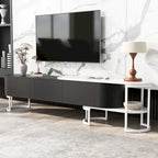 Extendable TV Stand with 3 Drawers and Metal Adjustable Legs (Fits TVs up to 75 Inches)