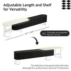 Extendable TV Stand with 3 Drawers and Metal Adjustable Legs (Fits TVs up to 75 Inches)