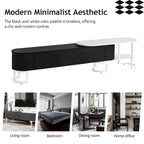 Extendable TV Stand with 3 Drawers and Metal Adjustable Legs (Fits TVs up to 75 Inches)