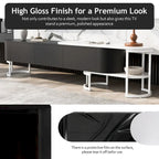 Extendable TV Stand with 3 Drawers and Metal Adjustable Legs (Fits TVs up to 75 Inches)