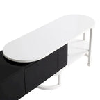 Extendable TV Stand with 3 Drawers and Metal Adjustable Legs (Fits TVs up to 75 Inches)