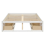 Full Size Platform Bed with 6 Storage Drawers