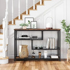 4-Tier Console Table with Storage Shelves