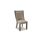 Dining Side Chair Set of 2, Black, Gray Brown Woven Polyester
