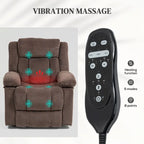 Power Lift Recliner Chair with Massage and Heat, Fabric Recliner with Remote Control