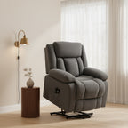 Power Lift Recliner Chair with Massage and Heat, Fabric Recliner with Remote Control