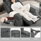 Power Lift Recliner Chair with Massage and Heat, Fabric Recliner with Remote Control
