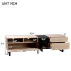 TV Stand for 80 TV with Double Storage Space, Media Console Table, Entertainment Center with Drop Down Door