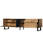 TV Stand for 80 TV with Double Storage Space, Media Console Table, Entertainment Center with Drop Down Door