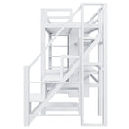 Metal Loft Bed with Desk, Wardrobe & Stepped Stairs – Twin/Full Size
