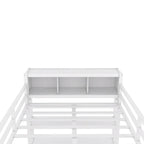 Full Size Metal Loft Bed with Wardrobe, L-Shaped Desk and Storage