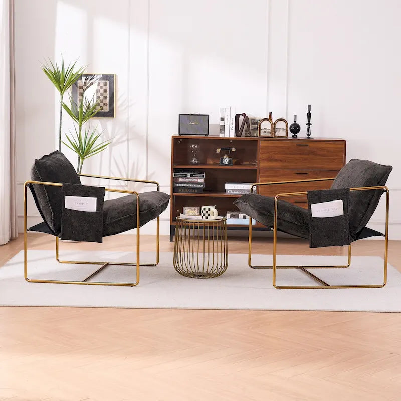 Accent Arm Chair with Metal Frame (Set of 2)