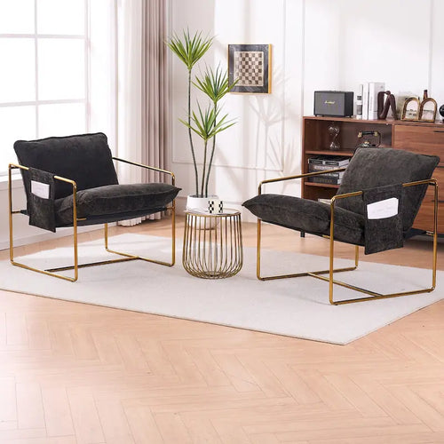 Accent Arm Chair with Metal Frame (Set of 2)