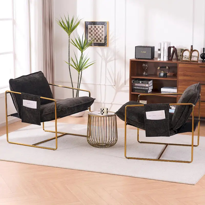 Accent Arm Chair with Metal Frame (Set of 2)