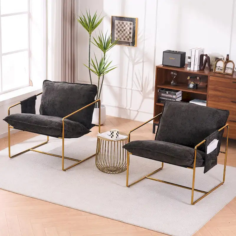 Accent Arm Chair with Metal Frame (Set of 2)