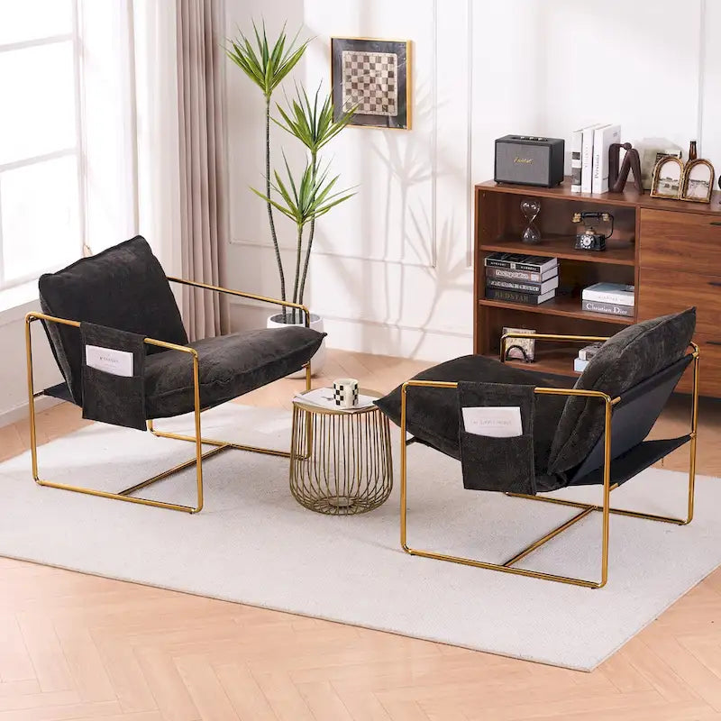Accent Arm Chair with Metal Frame (Set of 2)