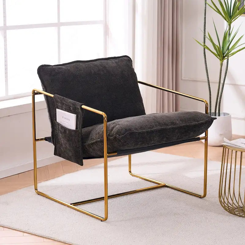 Accent Arm Chair with Metal Frame (Set of 2)