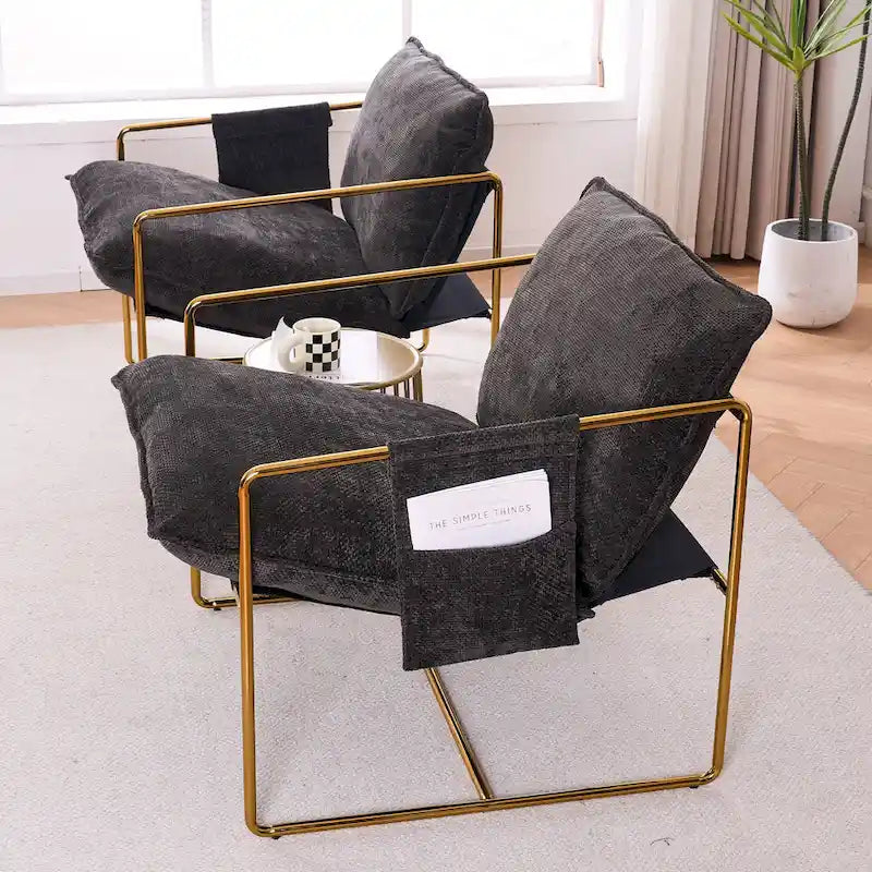Accent Arm Chair with Metal Frame (Set of 2)