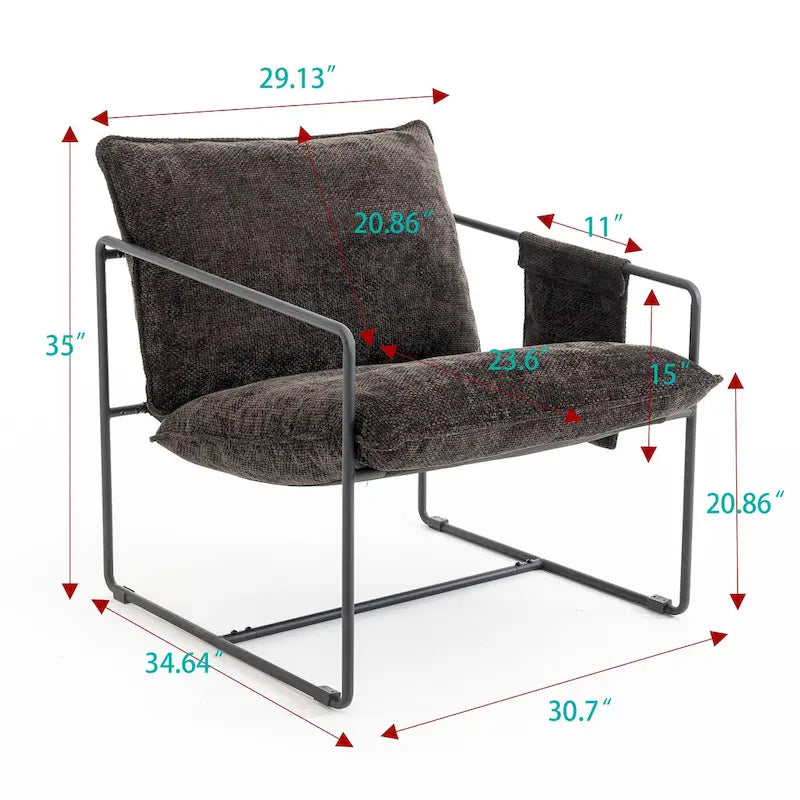 Accent Arm Chair with Metal Frame (Set of 2)