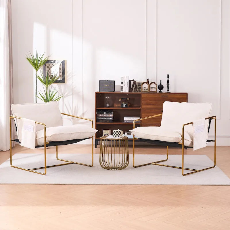 Accent Arm Chair with Metal Frame (Set of 2)