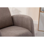 Upholstered Rocking Chair with Wood Legs and Side Pockets