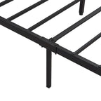 King Size Metal Bed Frame with Wooden Headboard and LED Lights