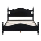 Pine Wood Platform Bed with Headboard