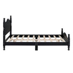 Pine Wood Platform Bed with Headboard