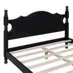 Pine Wood Platform Bed with Headboard