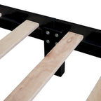 Pine Wood Platform Bed with Headboard