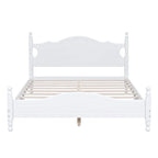 Pine Wood Platform Bed with Headboard