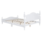 Pine Wood Platform Bed with Headboard