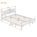 Pine Wood Platform Bed with Headboard