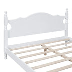 Pine Wood Platform Bed with Headboard