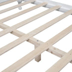 Pine Wood Platform Bed with Headboard