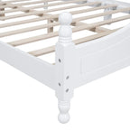 Pine Wood Platform Bed with Headboard
